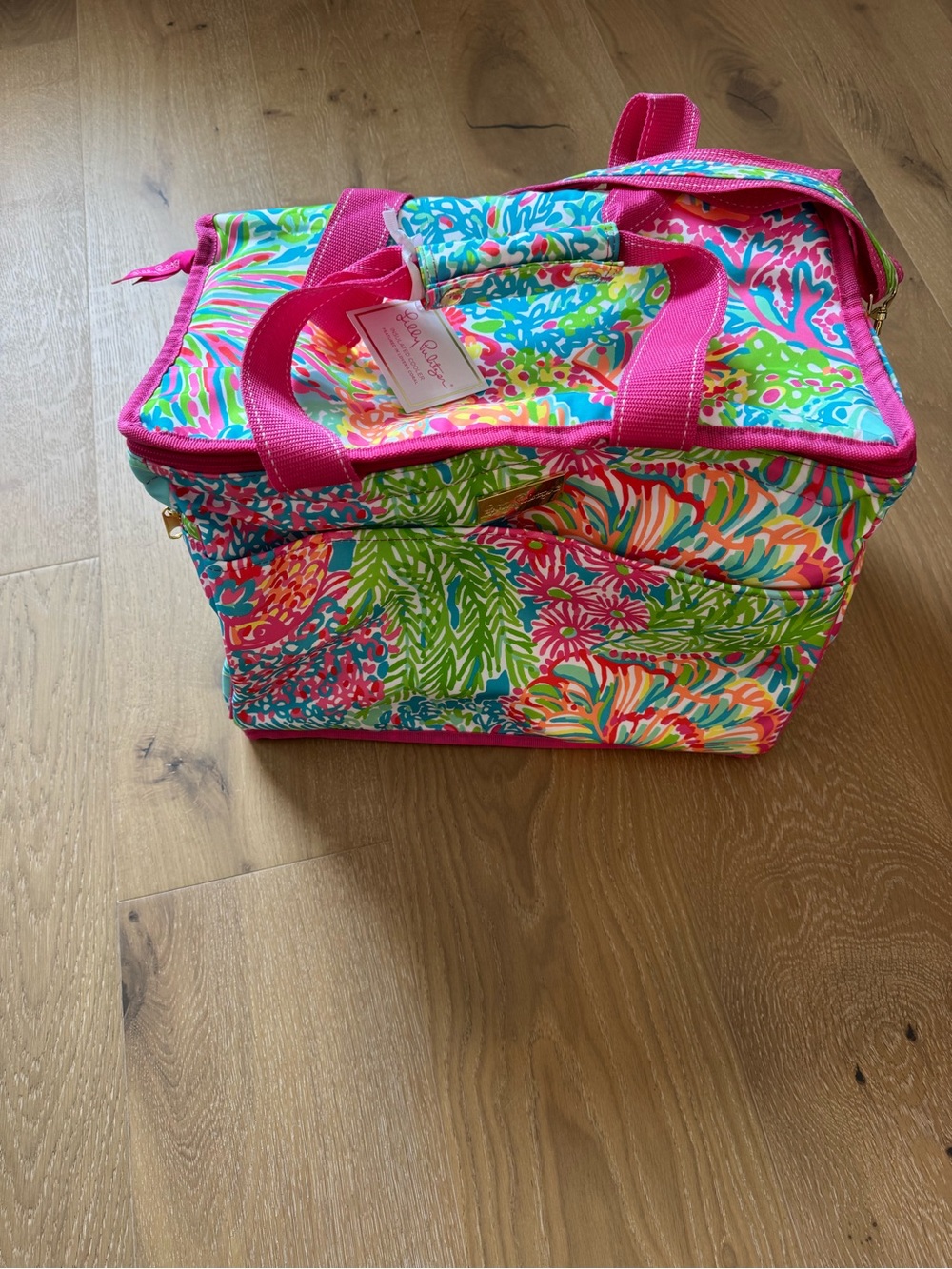 Lilly Pulitzer Pink Multi Floral Insulated Cosmetic Tote